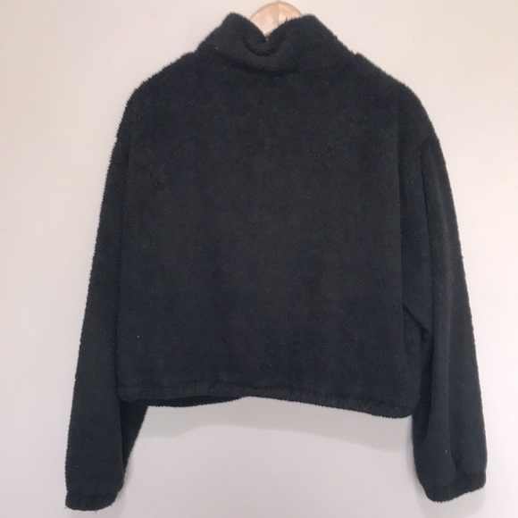 SADIE & Sage fleece cropped black jacket size Large - Picture 4 of 11